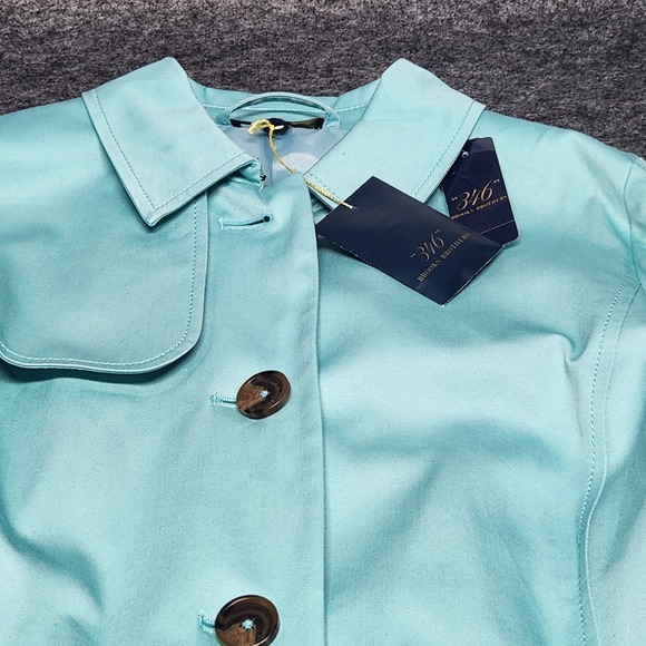 Brooks Brothers Womens Pastel Blue Belted Mid Length Trench Coat Lined 4 NWT - Picture 4 of 13